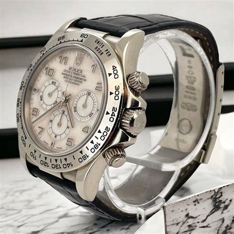 rolex daytona white gold mother of pearl dial|two tone daytona white dial.